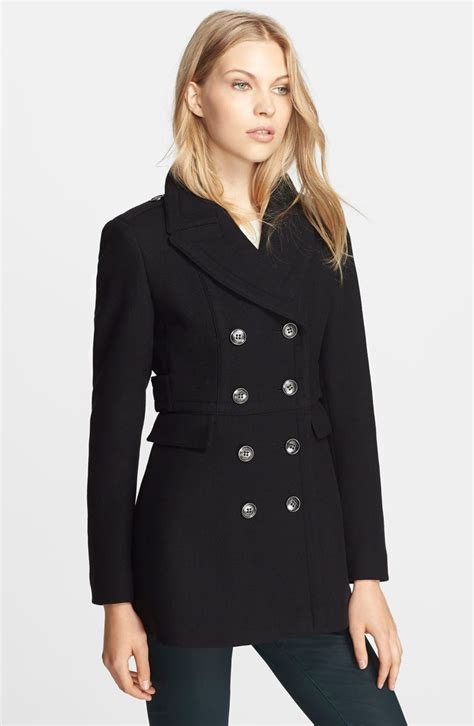 burberry brit newmont wool blend peacoat|burberry wool coats for women.